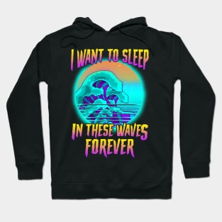 Vaporwave Great Wave Kanagawa Japan Hoodie